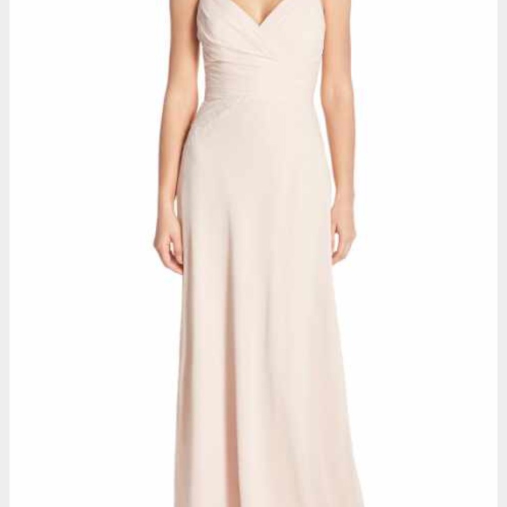 Monique Lhuillier Bridesmaid Chiffon Surplice Gown